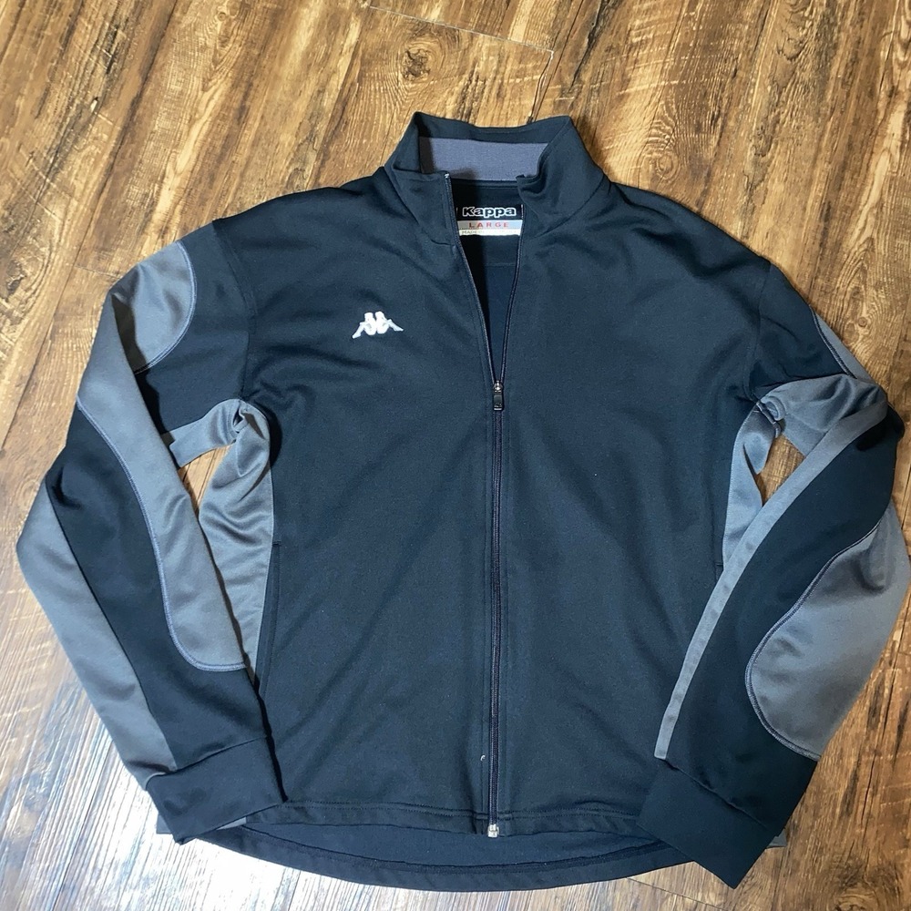 Kappa Large Mens Black Full Zip Jacket With Armpit Cutouts